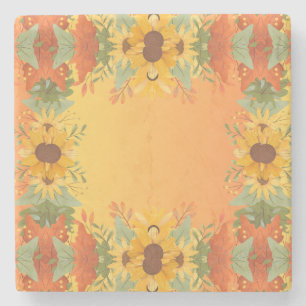 Dessous-de-verre En Pierre Automne automne Thanksgiving Harvest Floral Flower