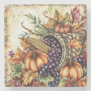 Dessous-de-verre En Pierre Automne Cornucopia Dessous de verre en pierre
