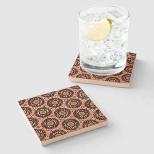 Dessous-de-verre En Pierre Automne Orange Floral