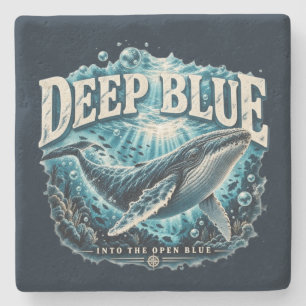 Dessous-de-verre En Pierre Aventure de baleine bleu profond océan