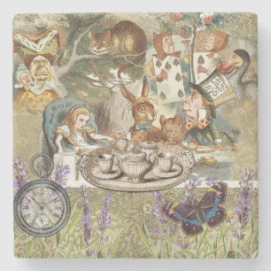 Dessous-de-verre En Pierre Aventures d'Alice au pays des merveilles Thé à la 