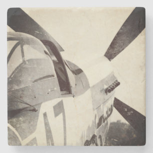 Dessous-de-verre En Pierre Avion de combat Never Give Up