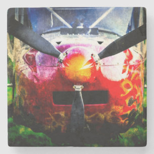 Dessous-de-verre En Pierre Avion rouge - Petit Mais Fierté