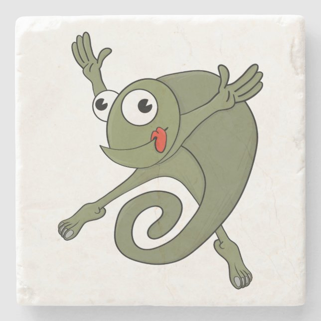 Dessous-de-verre En Pierre Awesome Chameleon (Devant)