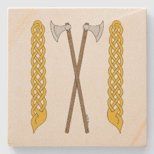 Dessous-de-verre En Pierre Axes danois/viking traversés par une plaque