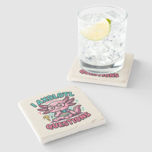 Dessous-de-verre En Pierre Axolotl nerd mignon Je Axolotl Questions Points d'