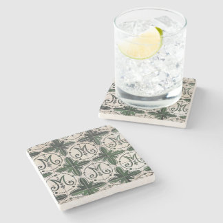 Dessous-de-verre En Pierre azulejo vert vintage