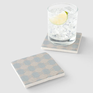Dessous-de-verre En Pierre Azurévia Lace – Bleu Poudre et Géométrique Ivoire