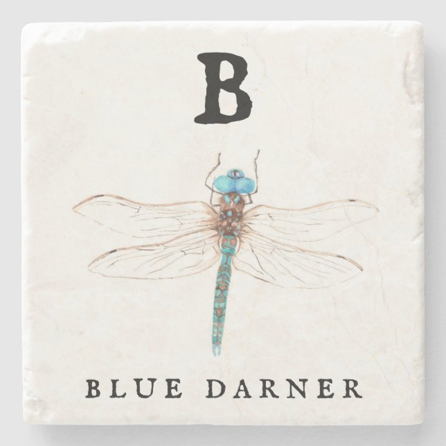 Dessous-de-verre En Pierre "B" Bleu Darner (Devant)