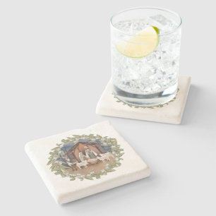 Dessous-de-verre En Pierre Baby Jesus in the Manger Nativité Papier à envelop