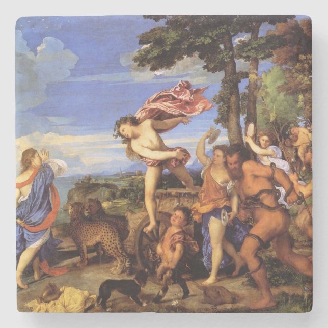 Dessous-de-verre En Pierre Bacchus et Ariadne par Titian (Devant)