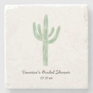 Dessous-de-verre En Pierre Baie de Sauge Cactus Saguaro Baby Shower Mariage