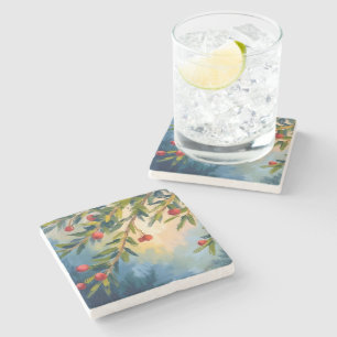 Dessous-de-verre En Pierre Baies & Verdure   Joyeux Noël