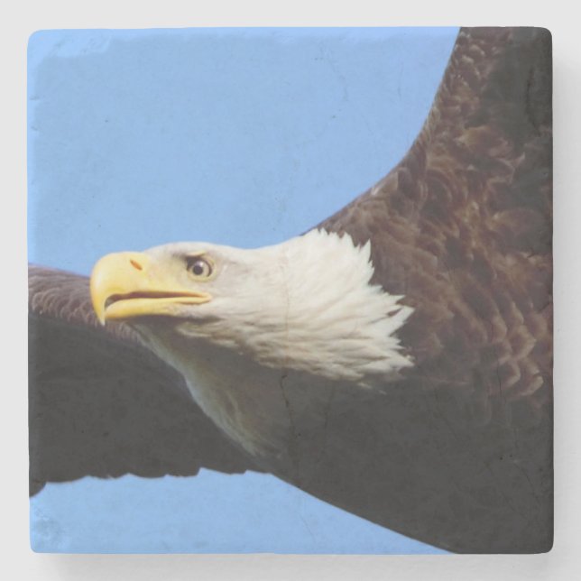 Dessous-de-verre En Pierre Bald Eagle ciel bleu (Devant)