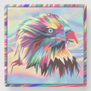 Dessous-de-verre En Pierre Bald Eagle géométrique Prismatic Design-80590