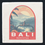 Dessous-de-verre En Pierre Bali Indonésie Travel Art Vintage<br><div class="desc">Conception de voyage vectorielle rétro Bali. Bali est une île du sud-est asiatique réputée pour ses plages,  ses temples et sa culture. Elle abrite également la vie marine,  des parcs safaris et des oeuvres d'art.</div>