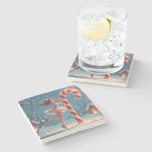 Dessous-de-verre En Pierre Ballerina Anime Fille et Sucre de canne Noël