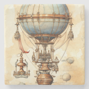 Dessous-de-verre En Pierre Ballon à air chaud à vapeur vintage (3)