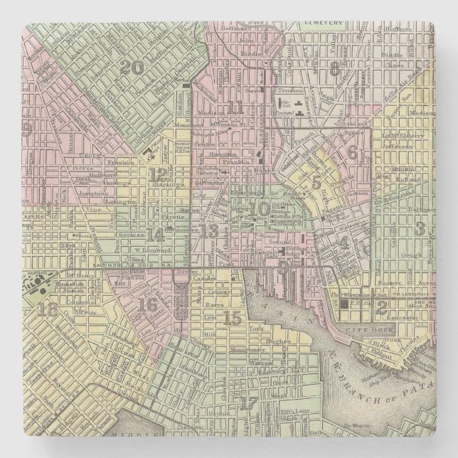 Dessous-de-verre En Pierre Baltimore (Devant)