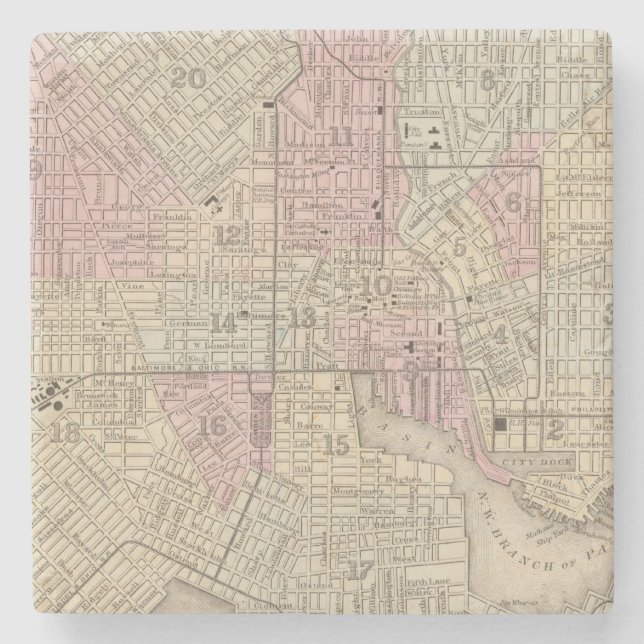 Dessous-de-verre En Pierre Baltimore 4 (Devant)