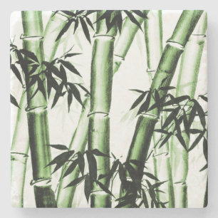 Dessous-de-verre En Pierre Bambou Chinese Art - un - vert