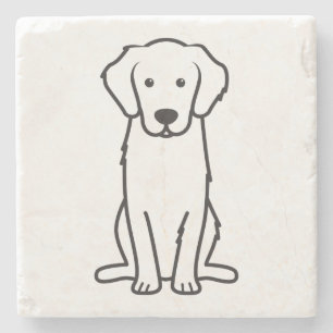 Dessous-de-verre En Pierre Bande dessinée de chien de golden retriever