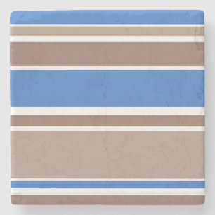 Dessous-de-verre En Pierre Bandes Brown et bleues