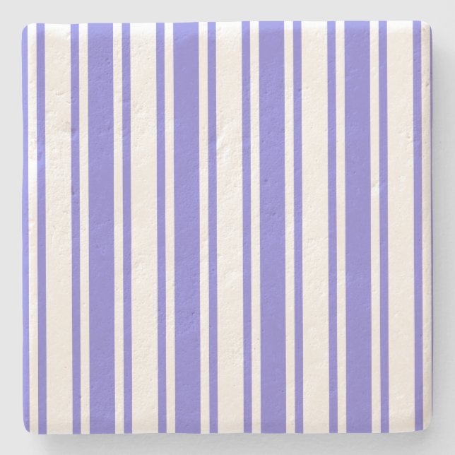 Dessous-de-verre En Pierre Bandes de bonbons bleu et blanc (Devant)