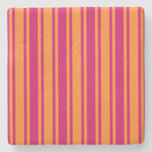 Dessous-de-verre En Pierre Bandes de bonbons rose et orange
