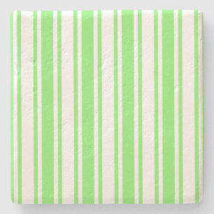 Dessous-de-verre En Pierre Bandes de bonbons vert et blanc de chaux