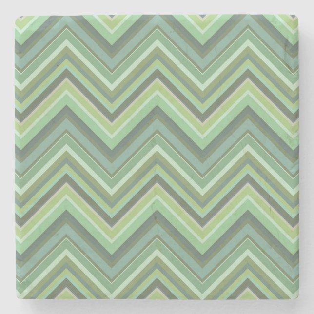 Dessous-de-verre En Pierre Bandes de zigzag vert olive (Devant)