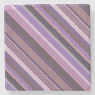 Dessous-de-verre En Pierre Bandes diagonales mauves