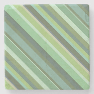 Dessous-de-verre En Pierre Bandes diagonales vert olive