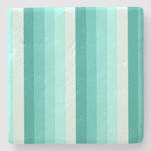 Dessous-de-verre En Pierre Bandes d'ombre turquoise (Devant)