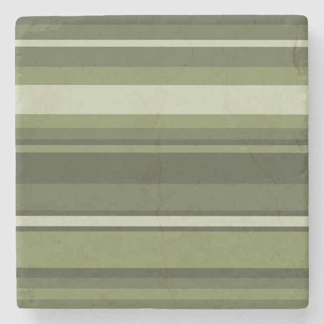 Dessous-de-verre En Pierre Bandes vert olive (Devant)