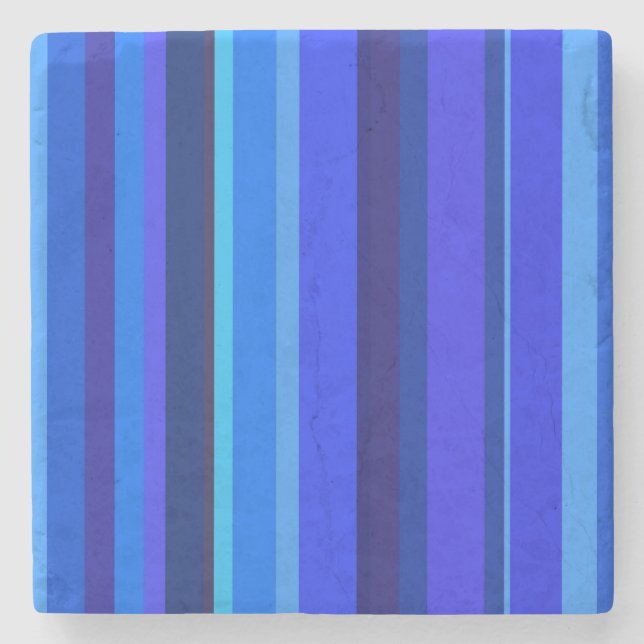 Dessous-de-verre En Pierre Bandes verticales bleues (Devant)