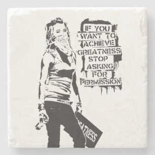 Dessous-de-verre En Pierre Banksy Si vous voulez atteindre la grandeur noir