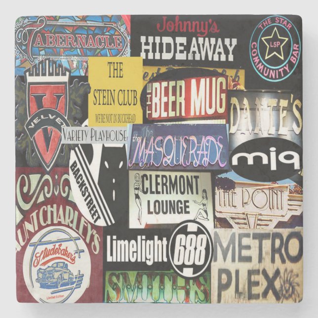 Dessous-de-verre En Pierre Bars Atlanta, Bars Atlanta (Devant)