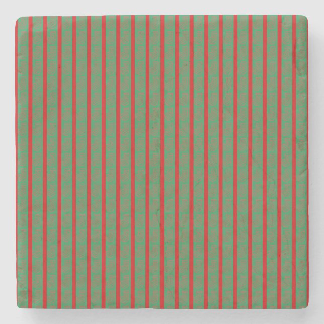 Dessous-de-verre En Pierre Bas de Noël rouge vert (Devant)