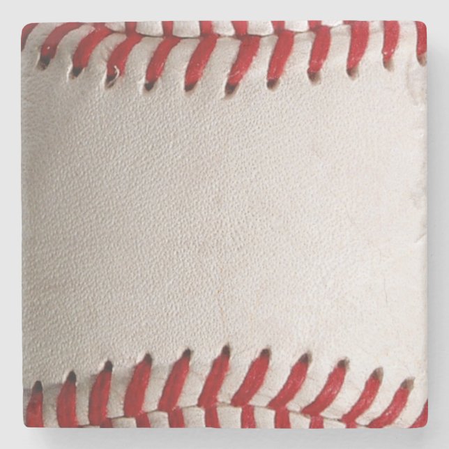Dessous-de-verre En Pierre Baseball et Softball Couture Rouge (Devant)
