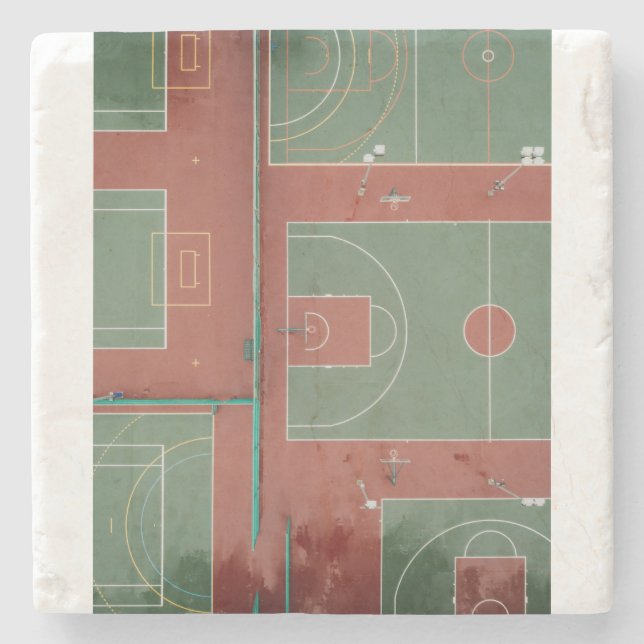 Dessous-de-verre En Pierre Basket-ball 110 (Devant)