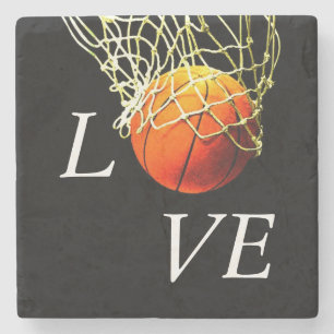 Dessous-de-verre En Pierre Basket-ball I Love