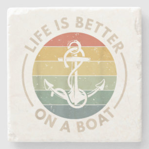 Dessous-de-verre En Pierre Bateau À Voile Amusant Vie De Bateau À Voile Est M