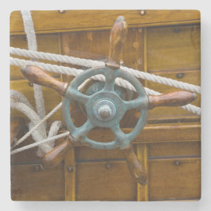 Dessous-de-verre En Pierre Bateau en bois antique