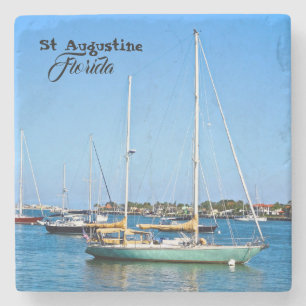 Dessous-de-verre En Pierre Bateaux à voile sur Matanzas Bay St. Augustine Flo