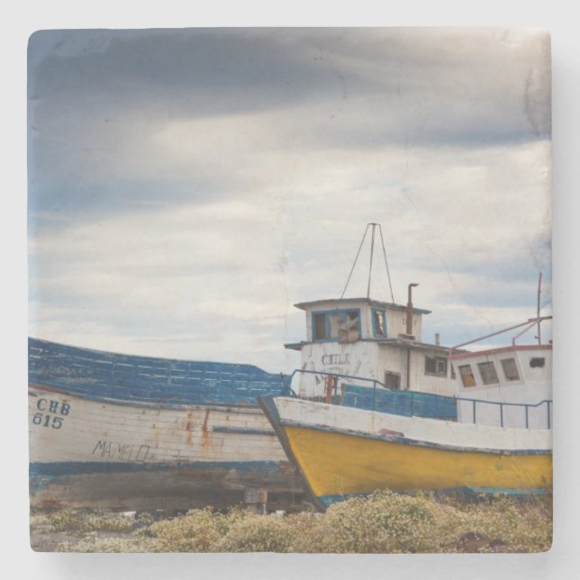 Dessous-de-verre En Pierre Bateaux de pêche (Devant)