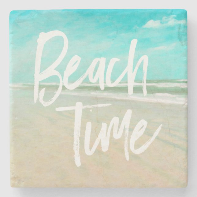 Dessous-de-verre En Pierre Beach Time Turquoise Sky Beach Seascape Stone Coas (Devant)