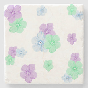 Dessous-de-verre En Pierre Beau Motif de couleur Phlox Floral - Whit