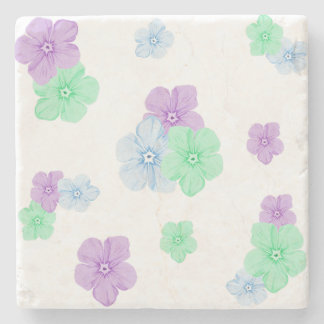 Dessous-de-verre En Pierre Beau Motif de couleur Phlox Floral - Whit