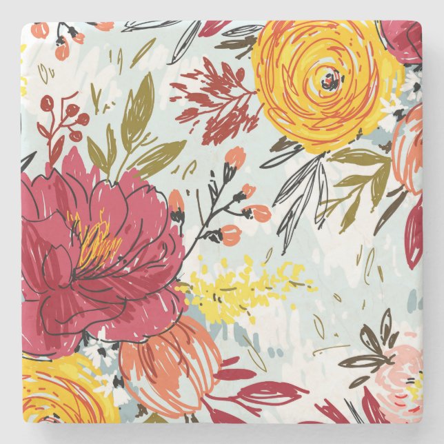 Dessous-de-verre En Pierre Beau Rose (Devant)